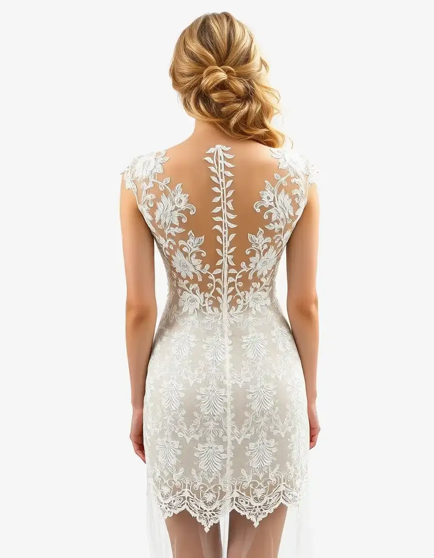 Vestido de novia estilo boho con espalda descubierta