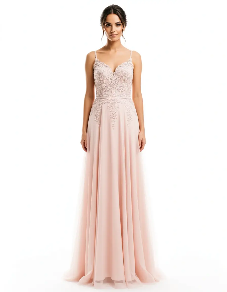 Invitada boda midi pastel, corte elegante para eventos