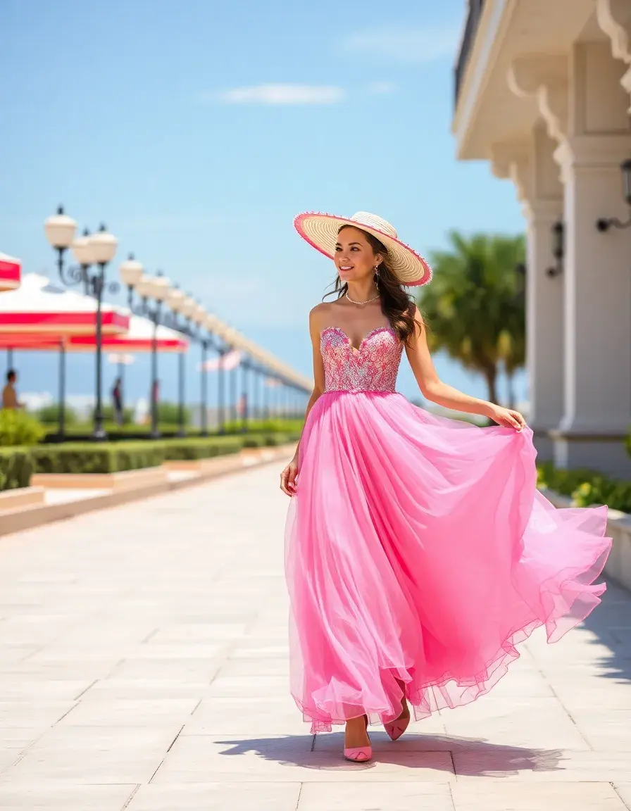 Women's Fiesta Tulle pink walking pose