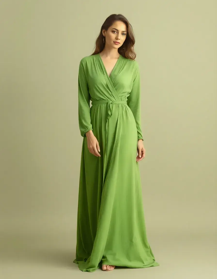 Long Sleeve Wrap Green