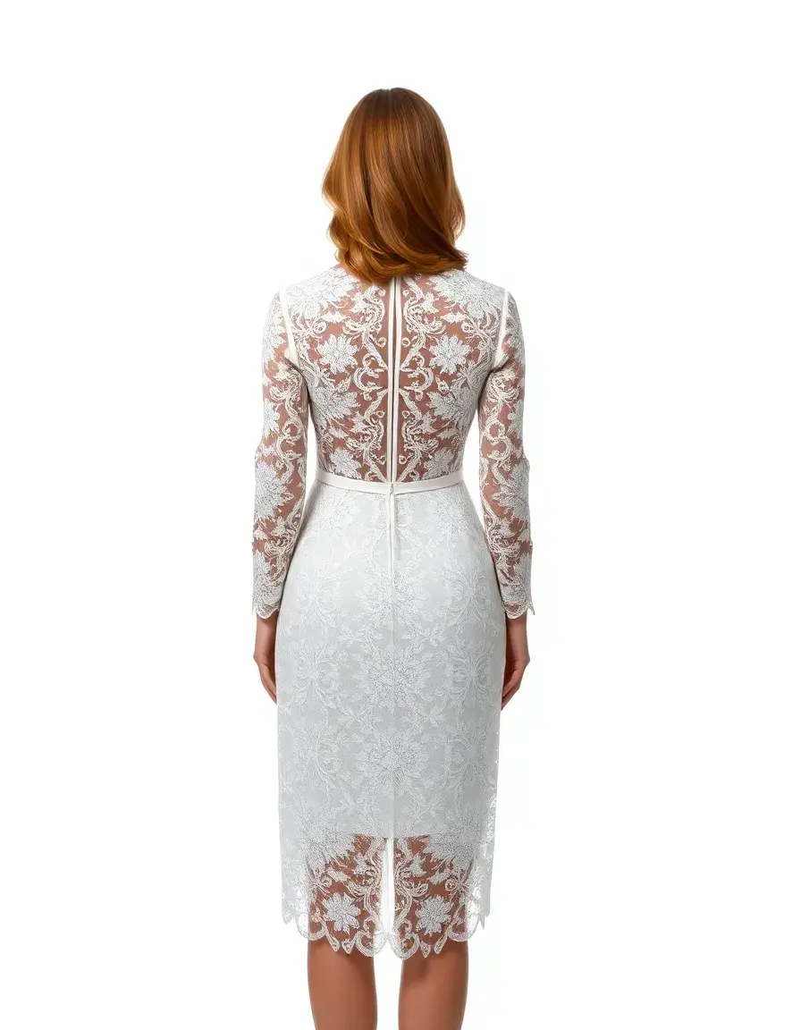 Long Sleeve Lace White