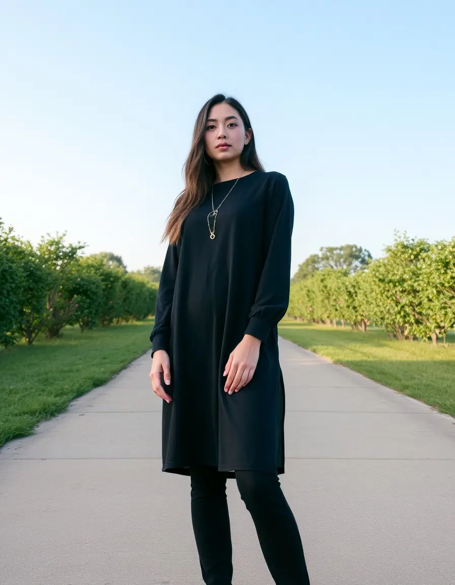 Long Sleeve Shift Black