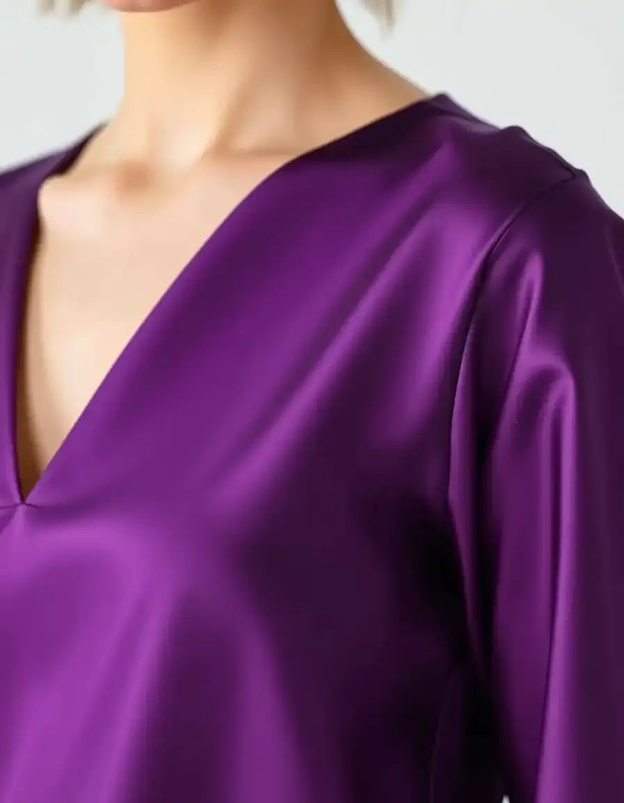 Long Sleeve Satin Purple