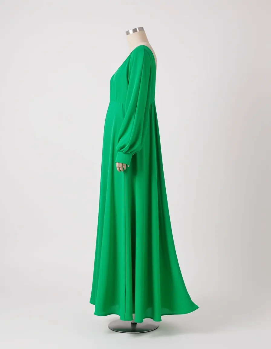 Vestido verde largo fluido