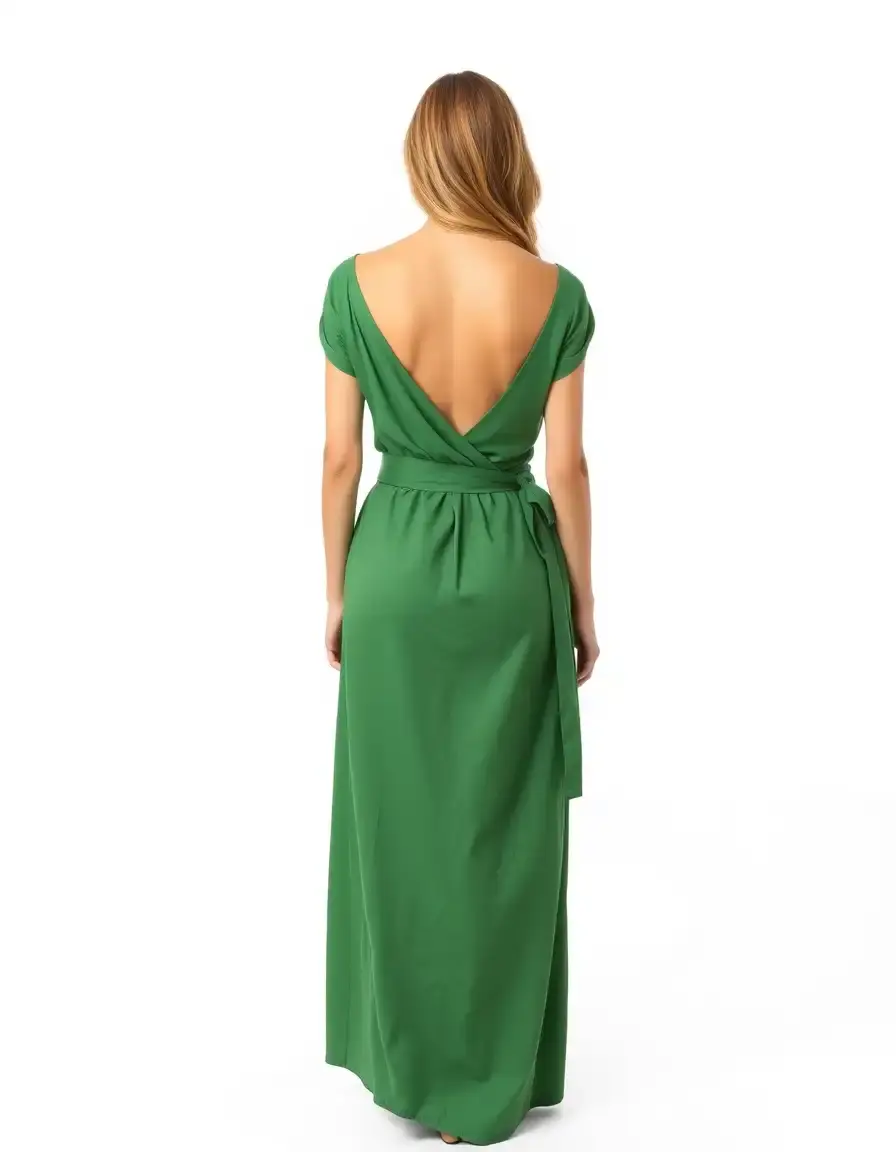 Vestido cruzado verde versátil