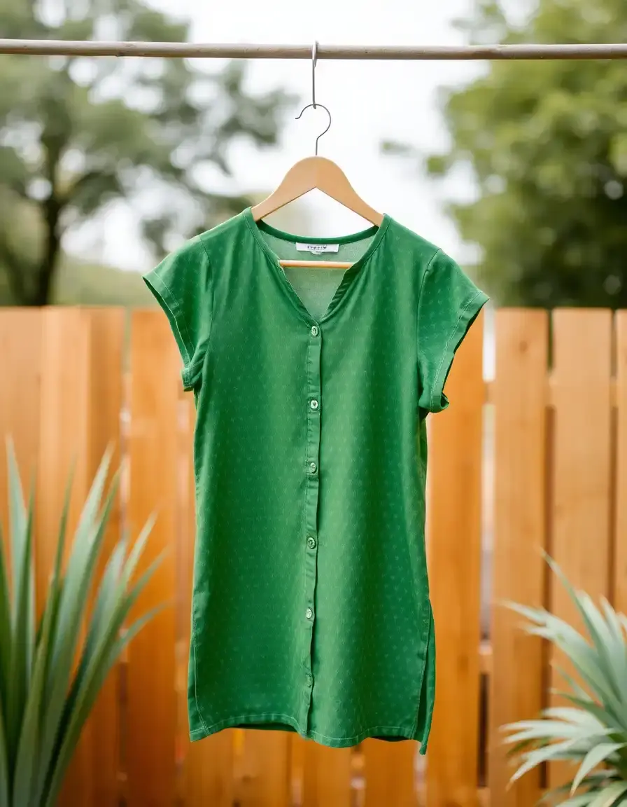 Vestido casual verde corte recto