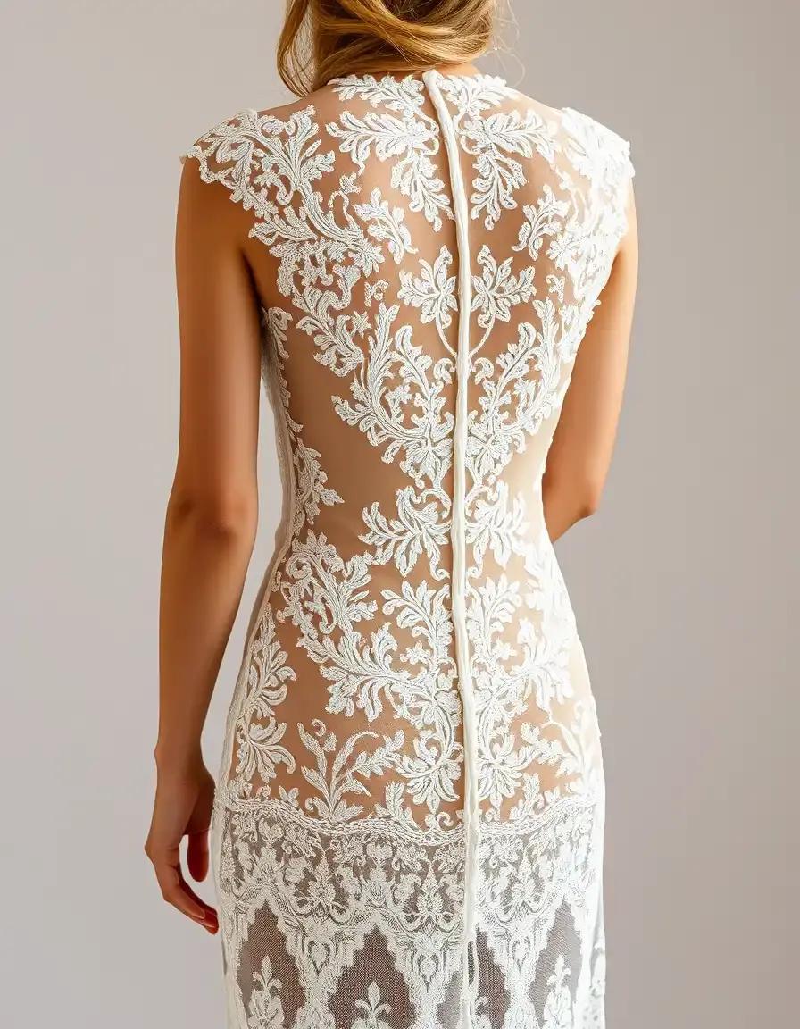 Vestido de boda estilo boho con encaje detalle espalda