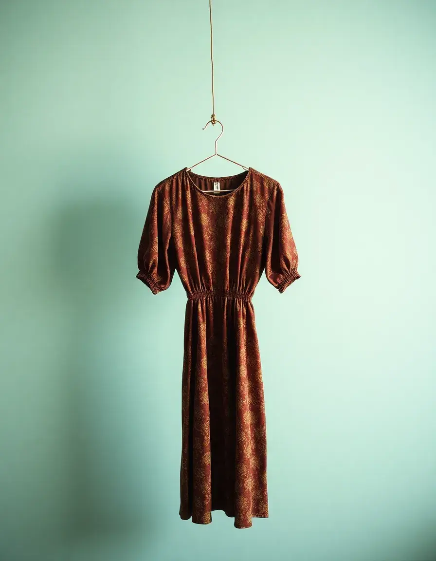 Vestido de boda vintage con mangas colgado