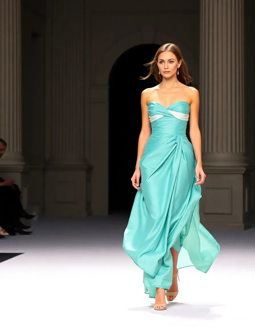 Vestido de boda strapless de seda modelo caminando