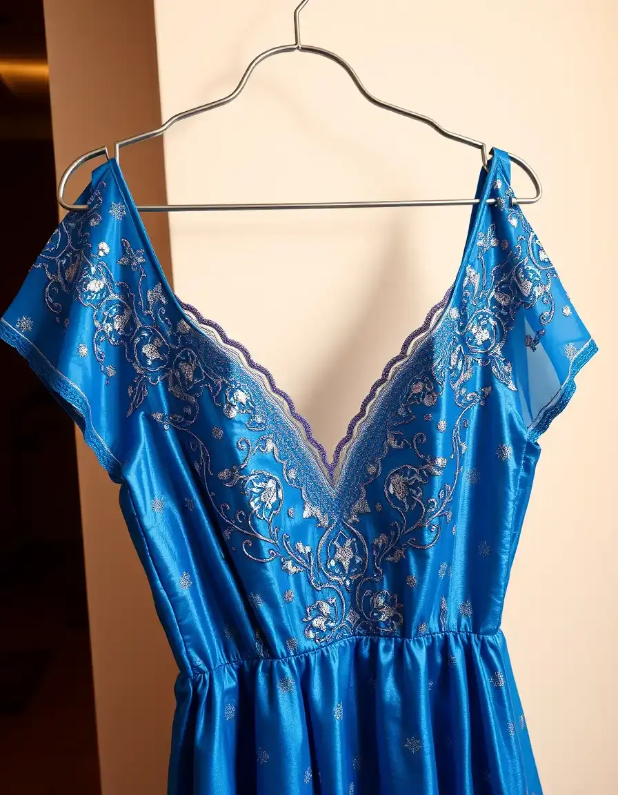 Vestido fiesta mujer metallic blue metálico azul