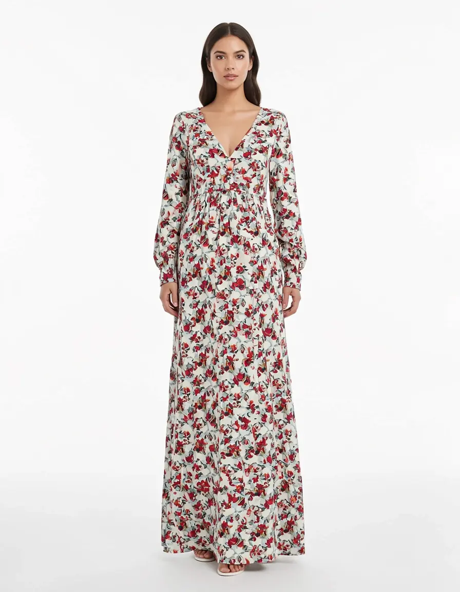 Mujer Long Maxi floral front view