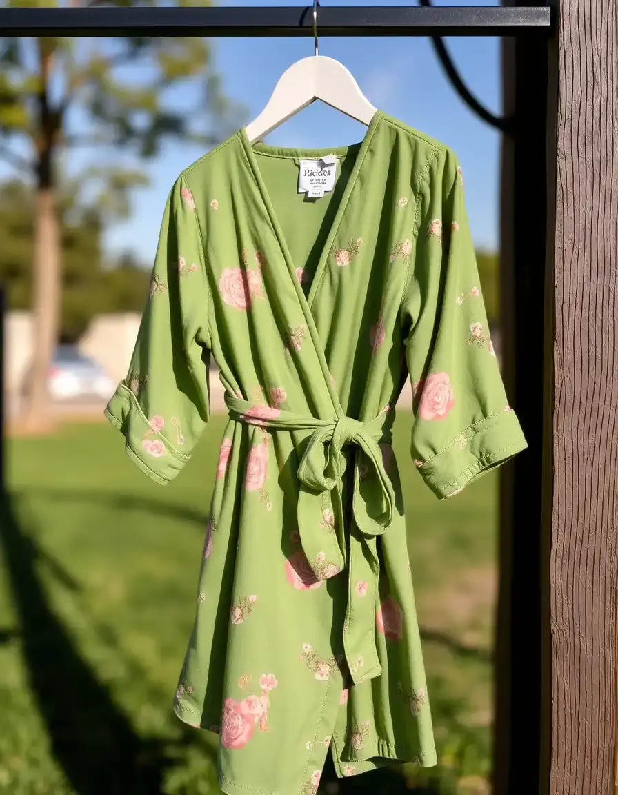 Vestido cruzado verde para niñas