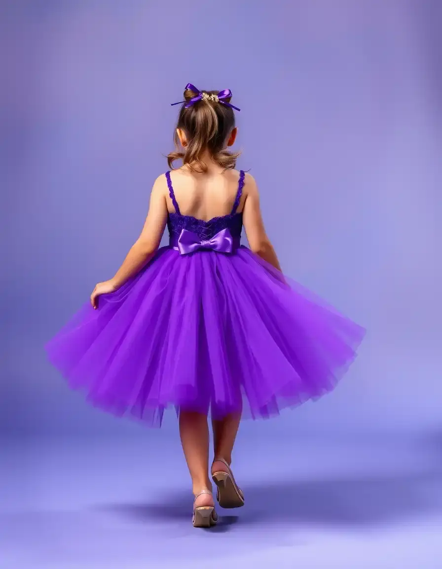 Vestido de tul morado para niñas