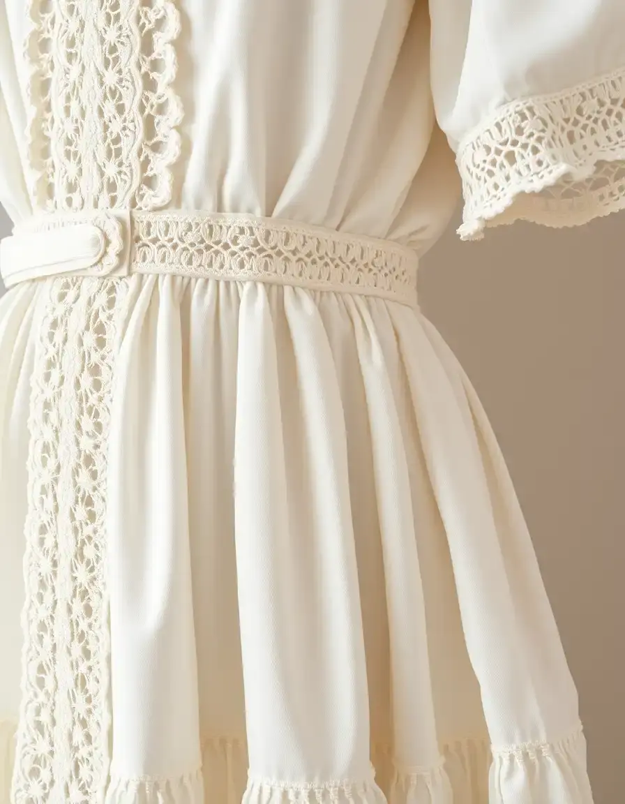 Maja replica dress white close-up details