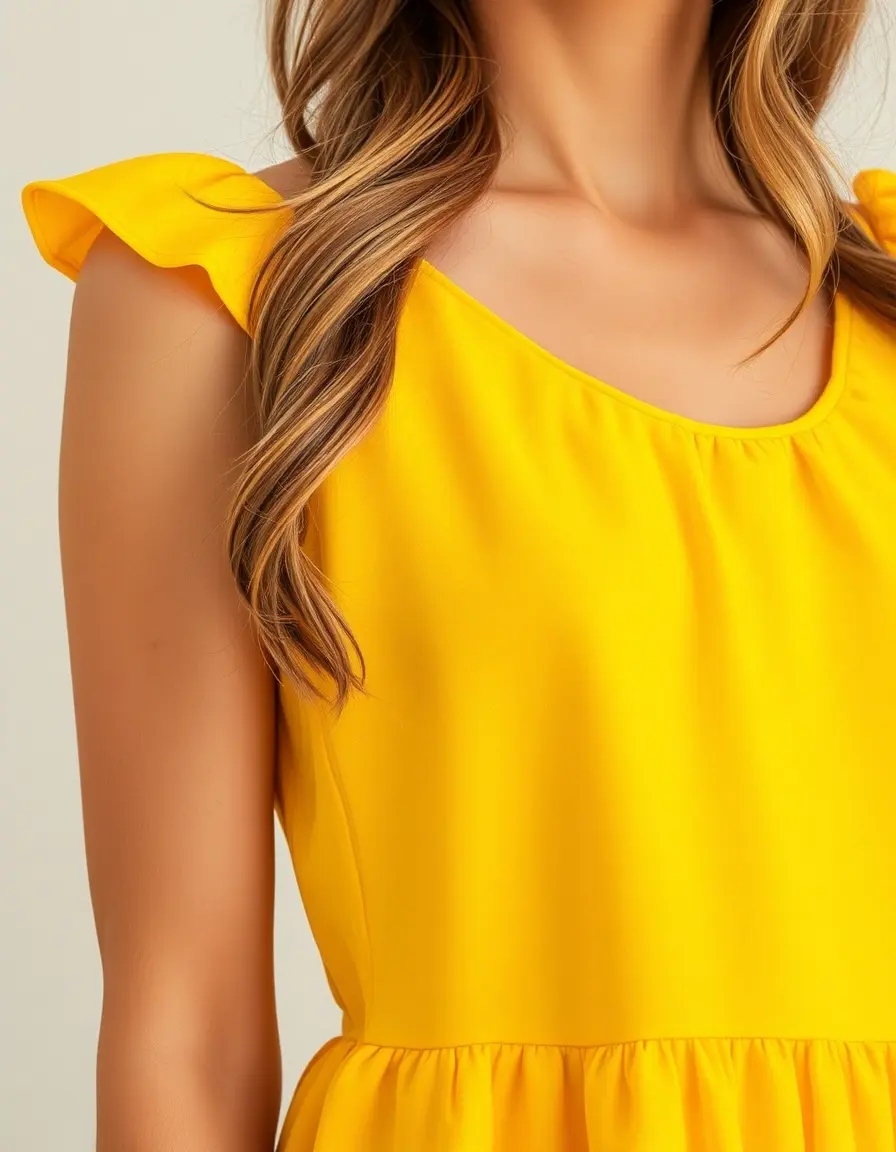 Letizia A-Line amarillo detalle de diseño