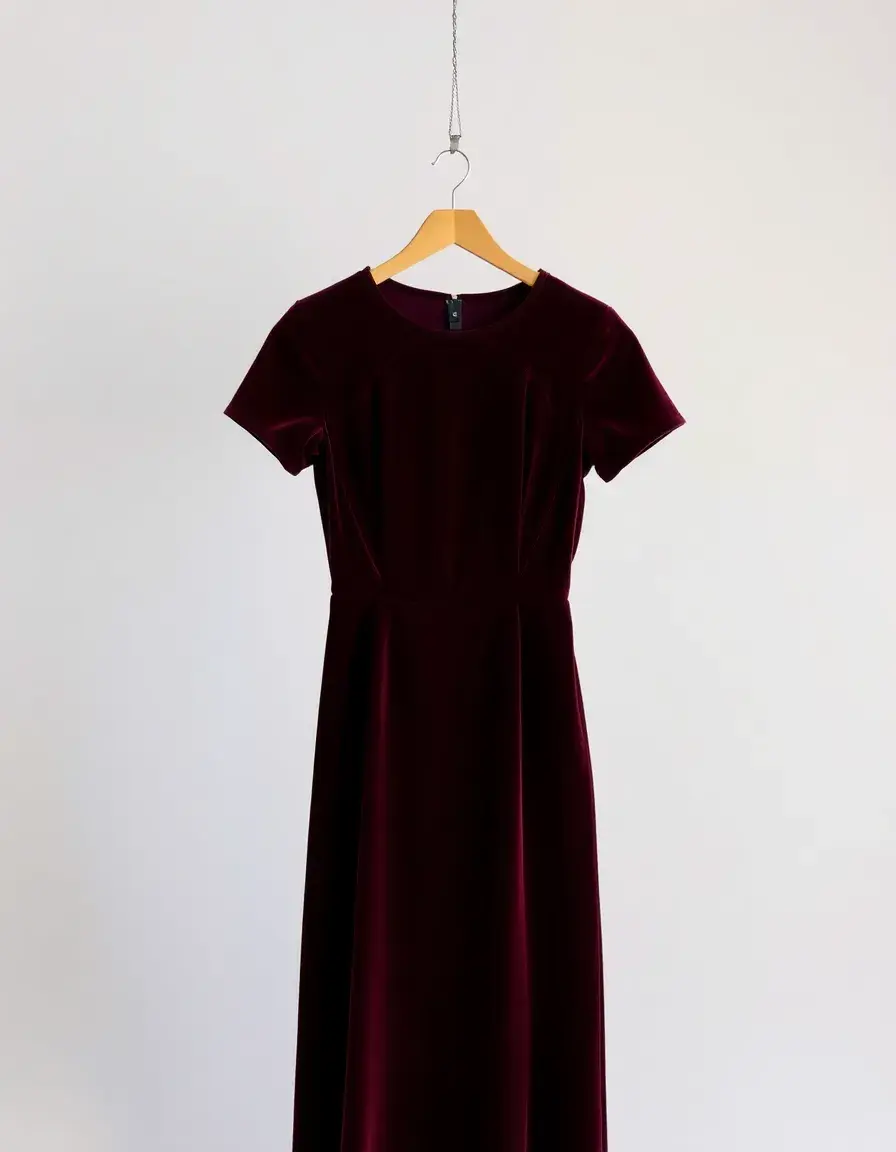 Coctel Velvet vestido de terciopelo burdeos