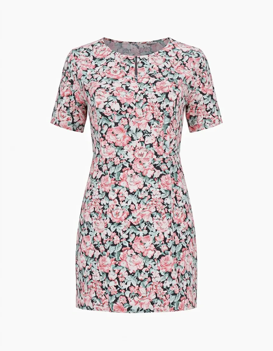 Vestido corto mini floral vista frontal
