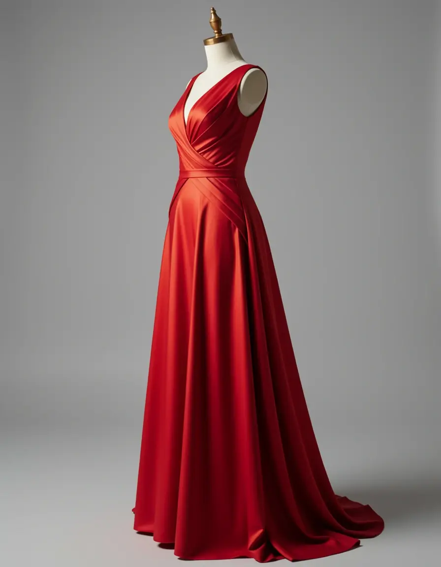 2025 dramatic gown red