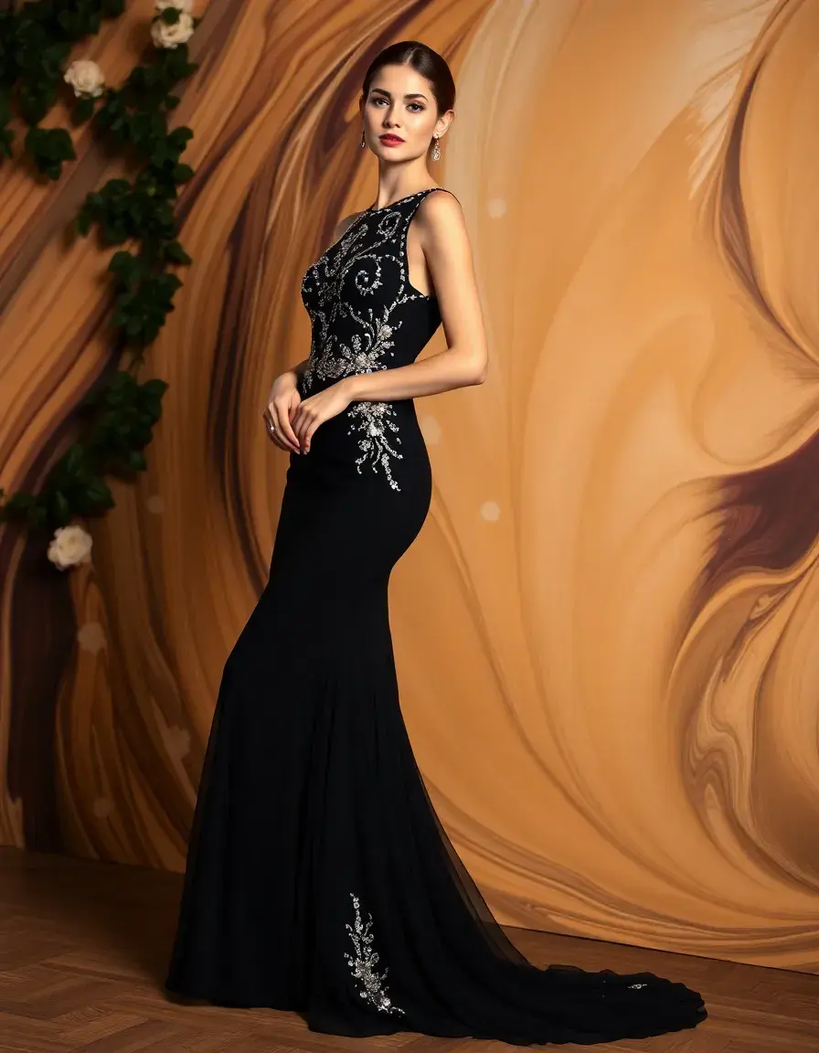 pedroche crystal dress black