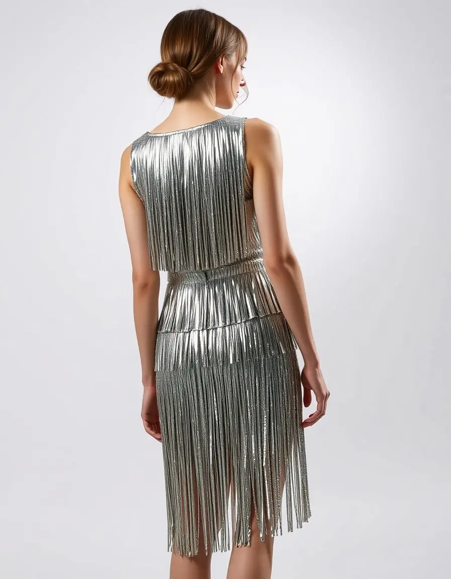 2025 fringe dress silver