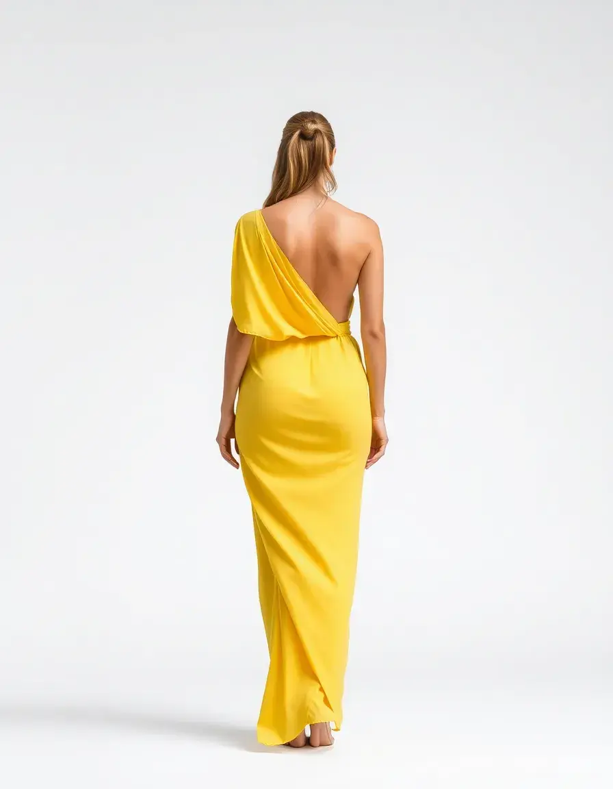 Vestido cruzado amarillo para invitada de verano