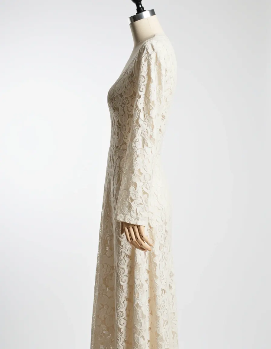 Invitada lace dress marfil encaje elegante