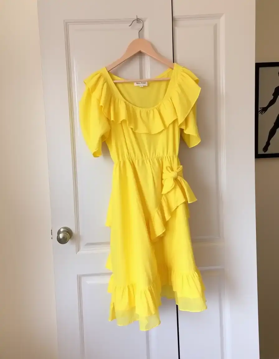 Vestido Midi Ruffle amarillo