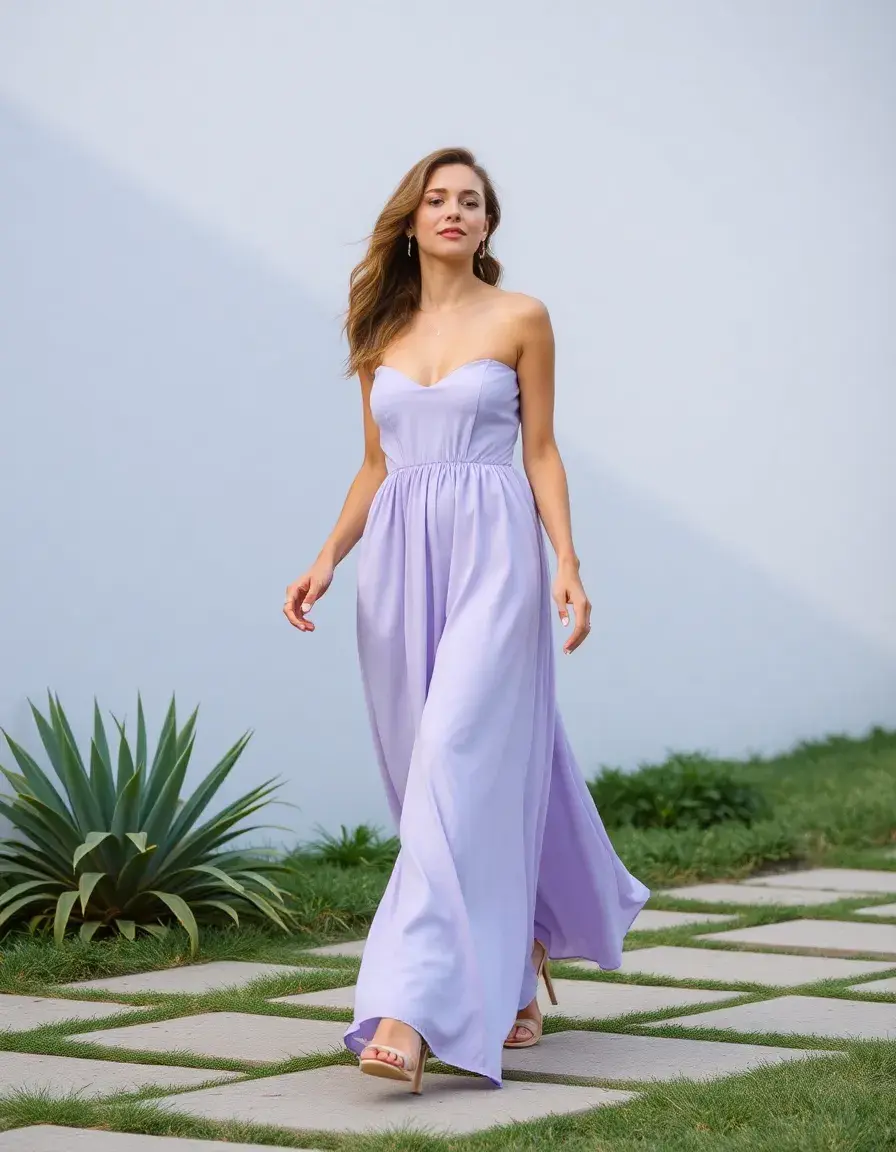 Vestido Invitada Midi A-Line lavanda