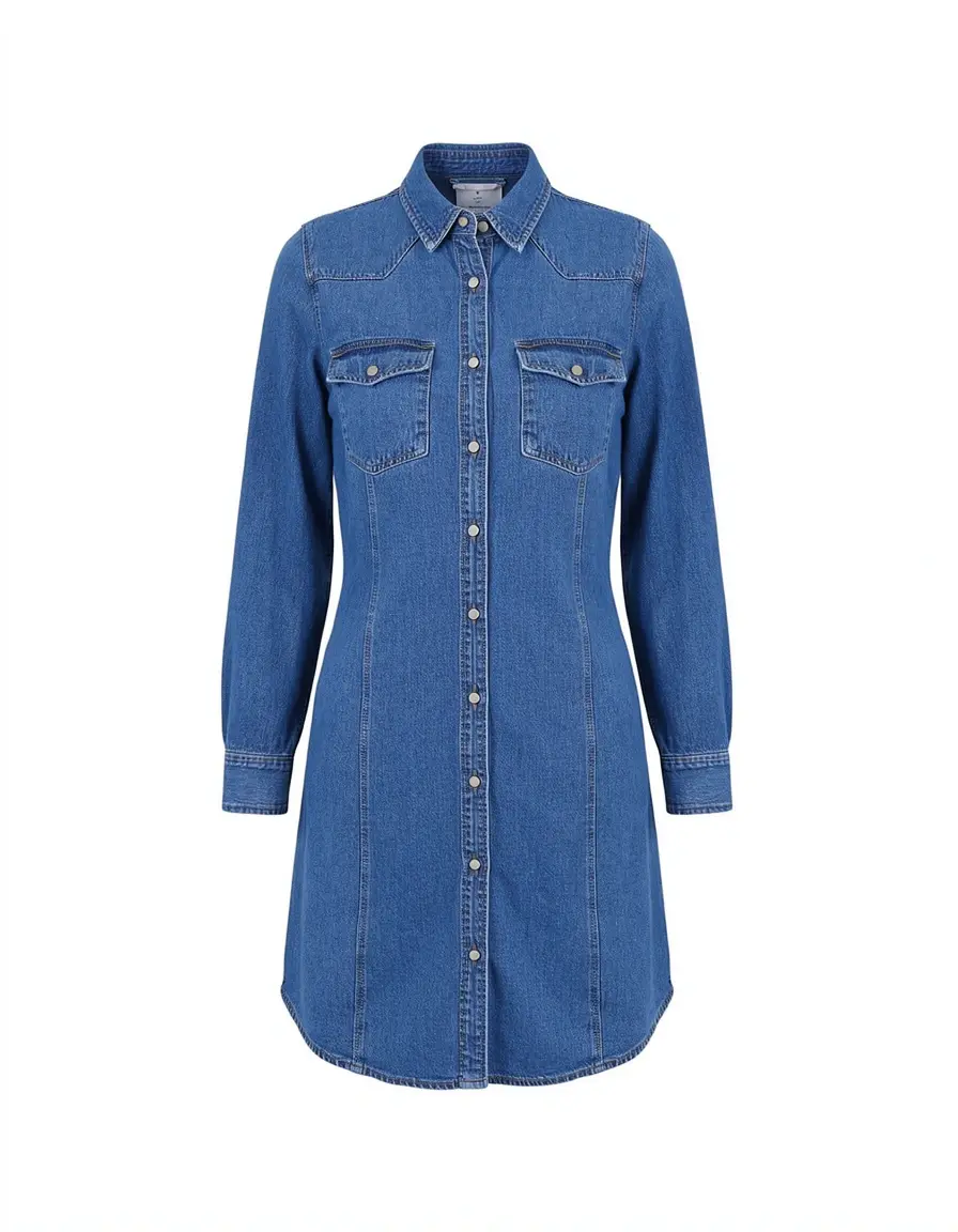 Vestido vaquero mujer tipo camisero azul