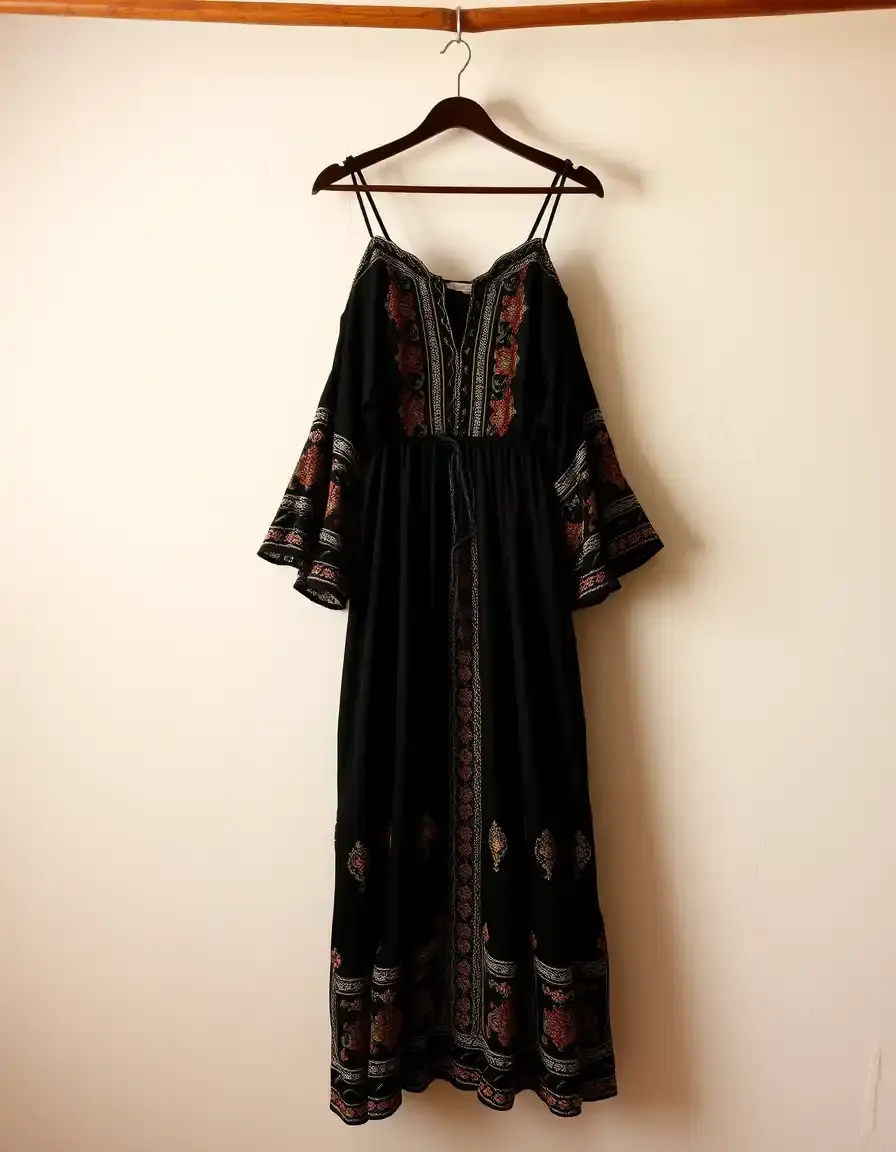 Vestido vaquero largo azul oscuro elegante