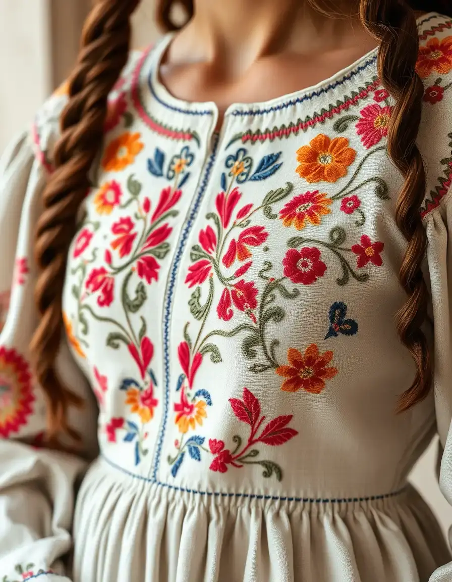 Vestido vaquero mujer con bordados étnicos