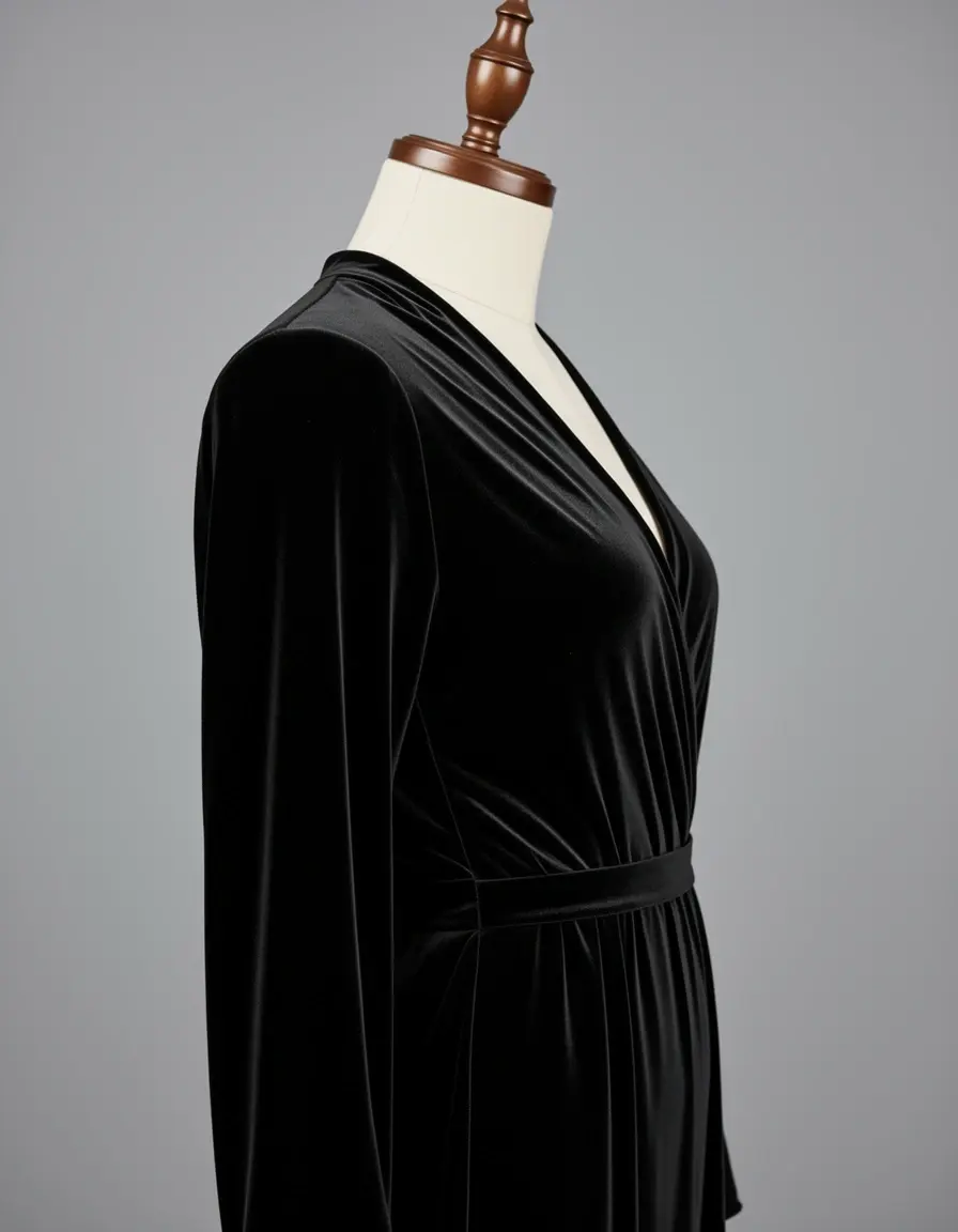 Vestido de terciopelo negro elegante para bodas velvet