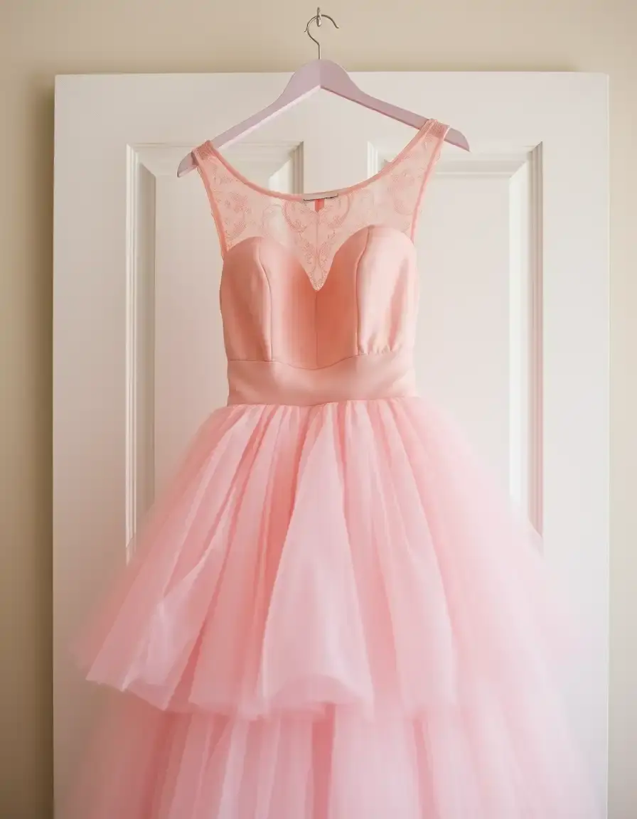 Vestido de tul rosa para bodas tulle