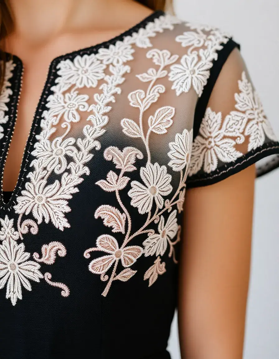Vestido con bordados detallados para bodas embroidered