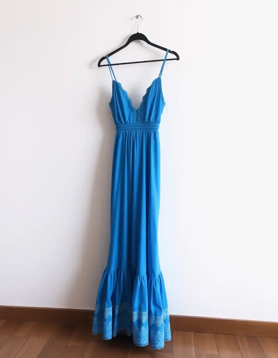 Vestido de flamenca largo color azul