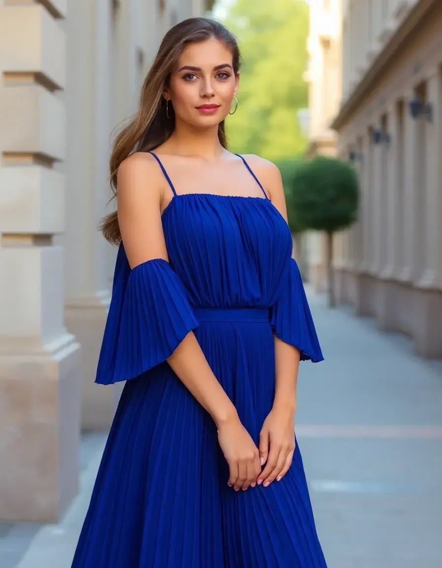 Vestido plisado chic para madrina