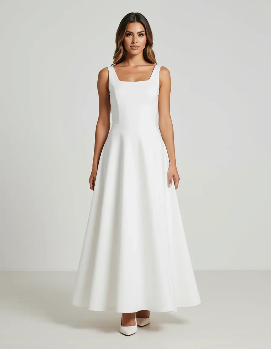 Vestido de novia Baratos A-Line blanco modelo cuerpo completo
