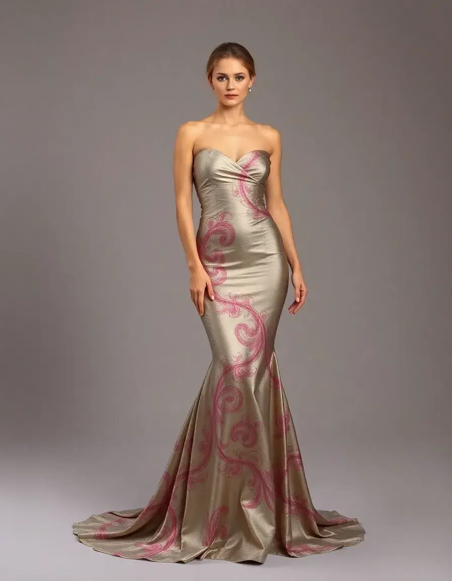 Vestido de novia Baratos Mermaid seda pose frontal