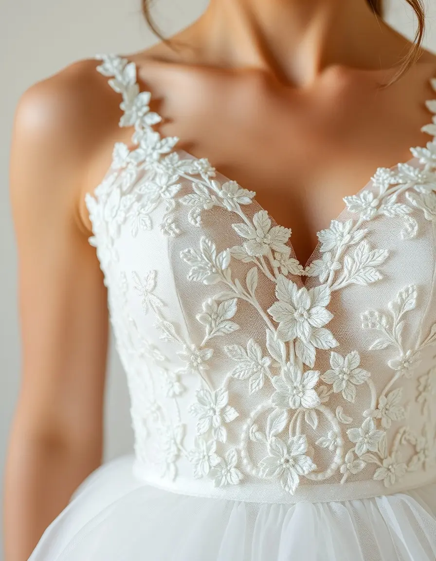 Vestido de novia De Novia Princess tul detalle de cerca