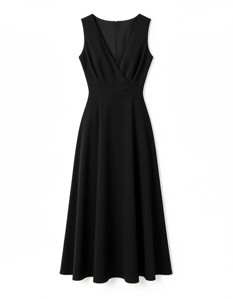 Elegantes midi dress black frontal