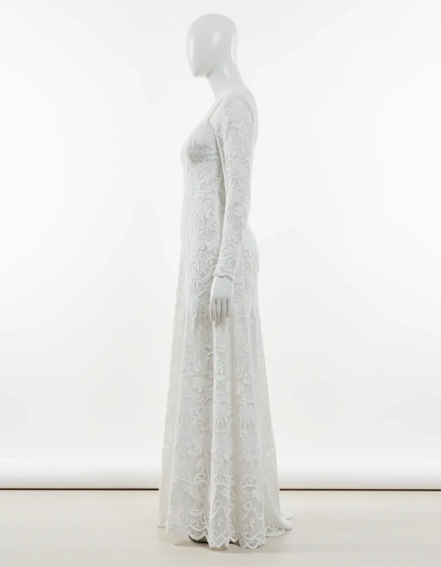 Vestidos lace elegant white side view