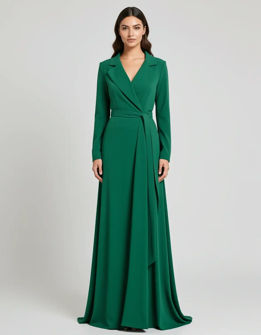 Elegantes wrap green full length