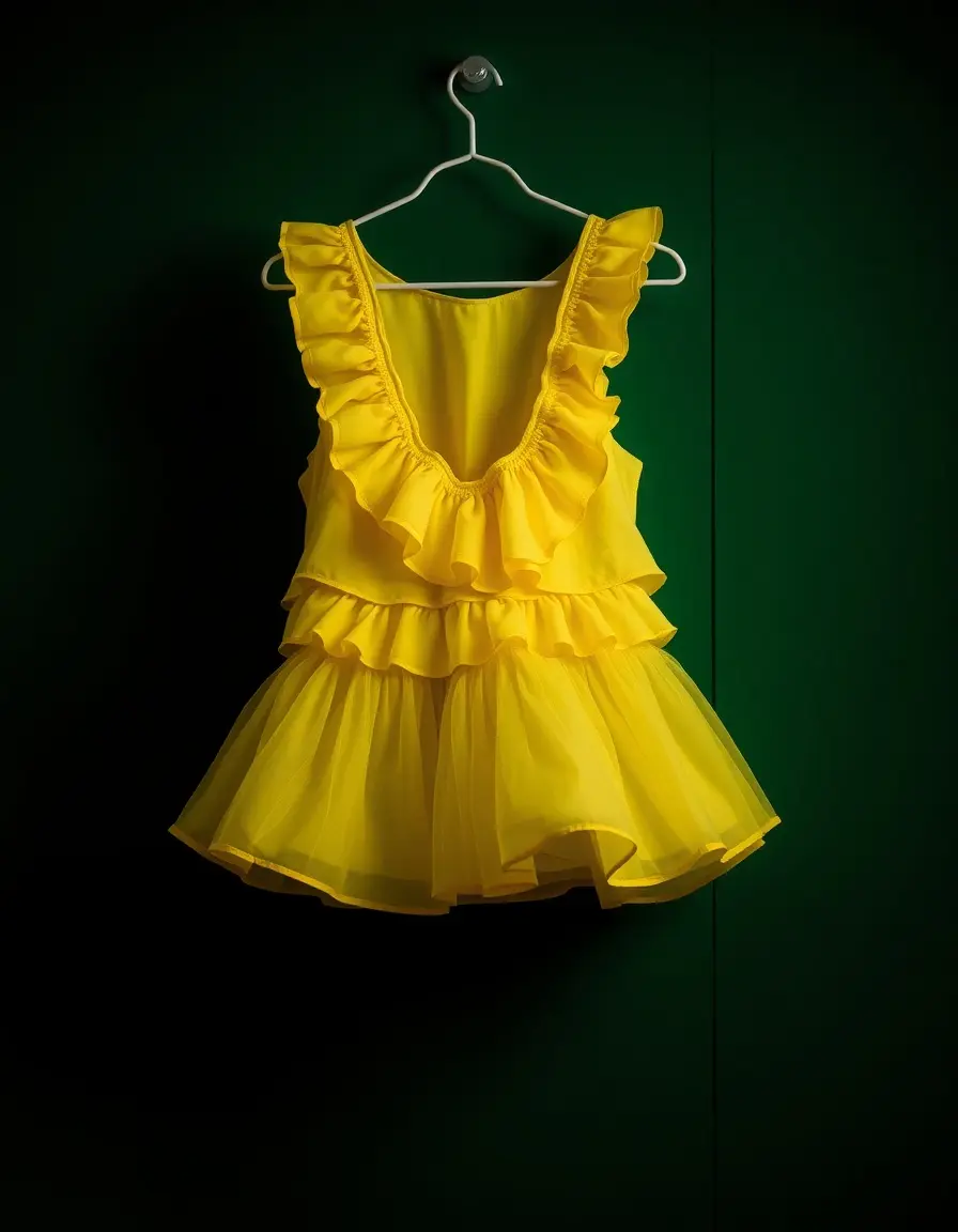 Vestido amarillo con volantes