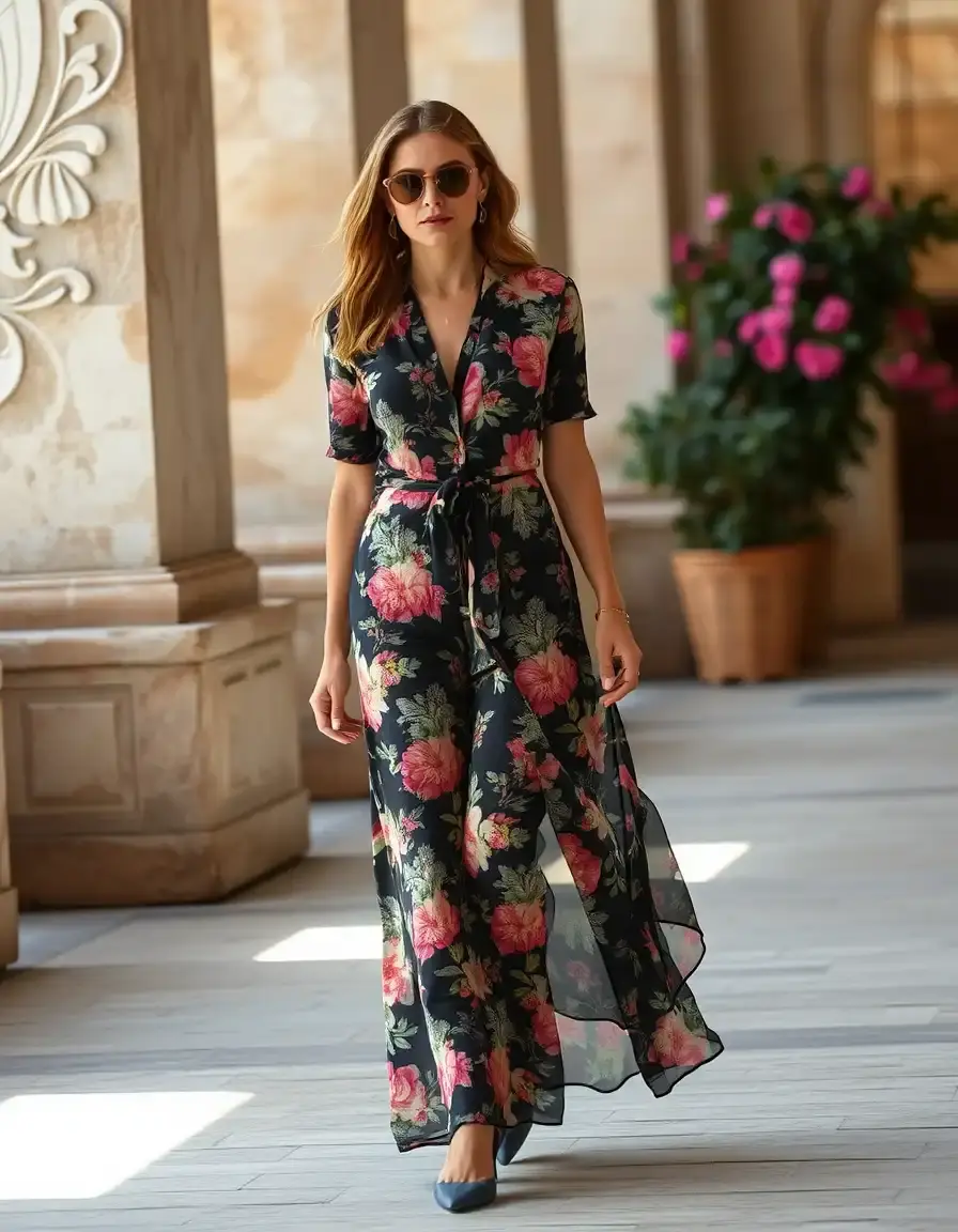 Madrina 60 floral vestido con estampado floral