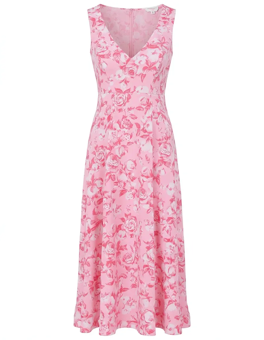 Niña floral dress pink front view