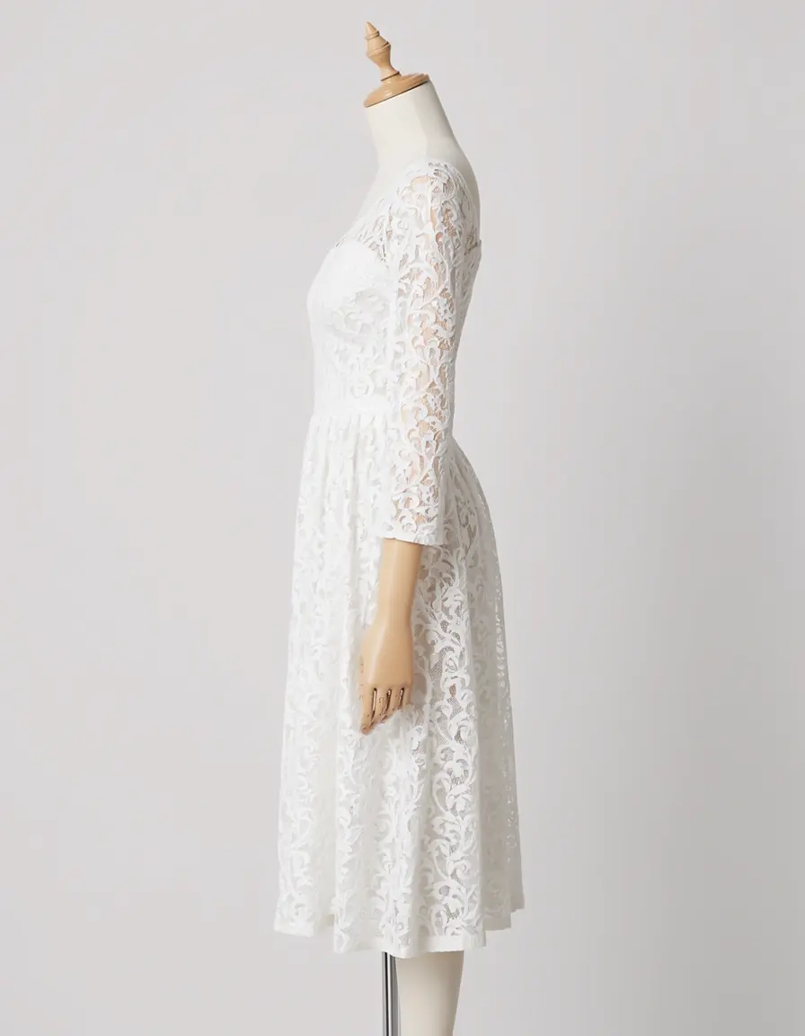 Vestidos niña lace white side view