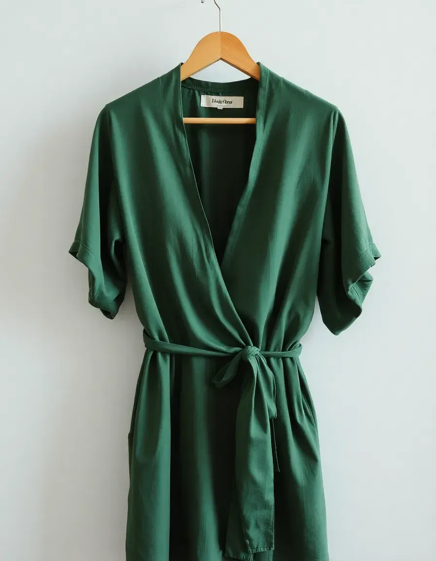 Vestidos niña wrap green on hanger