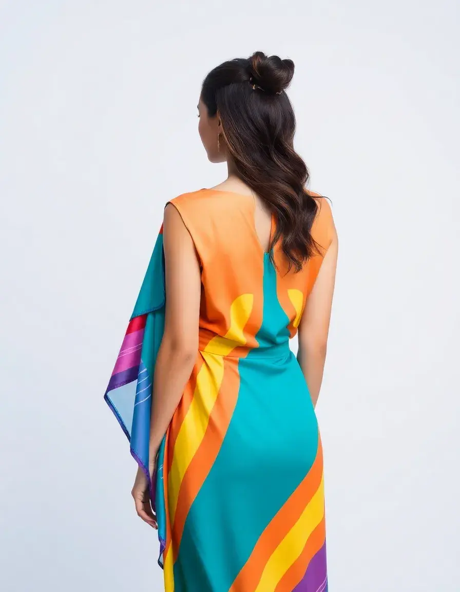 Mujer verano wrap colorful back view