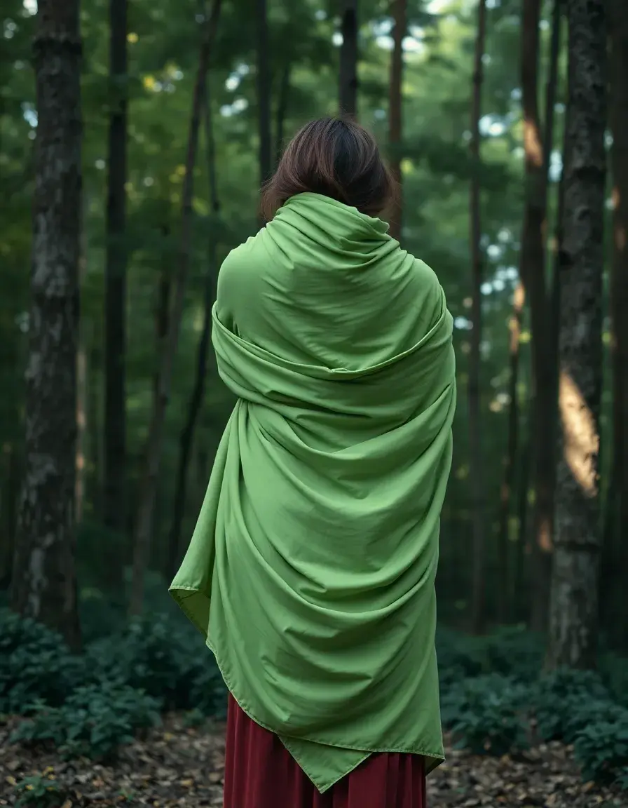 Vestidos verdes cruzados color bosque vista trasera