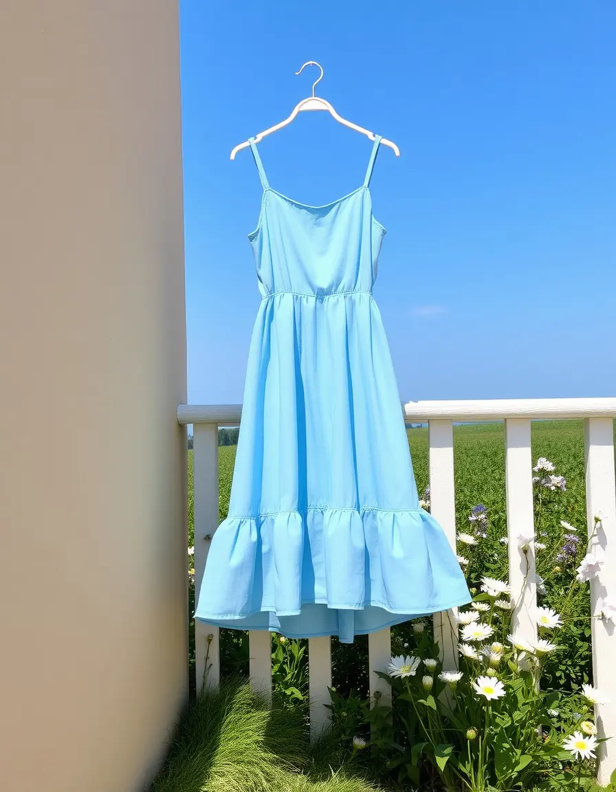 Vestido de verano azul pastel